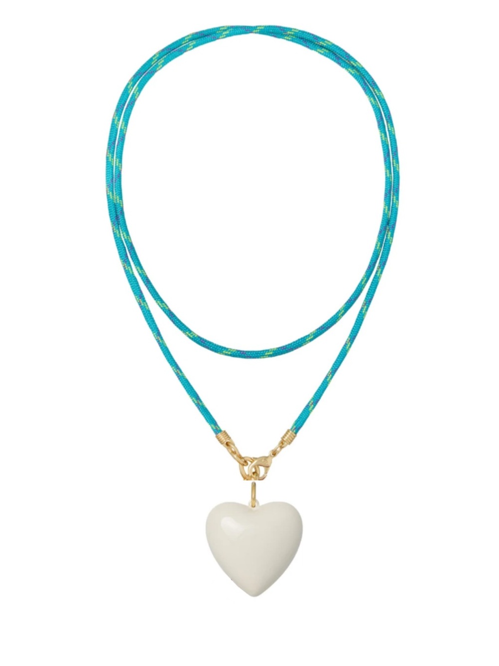 Roxanne Assoulin Long Happy Cord
Charm
Necklace Dark Turquoise Cord Cream Charm